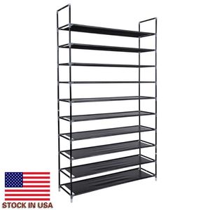 Box Simple Assembly 10 Tiers Non-woven Fabric storages with Handle Living Room Bedroom Shoe Rack Easy Cleaning Storage Racks