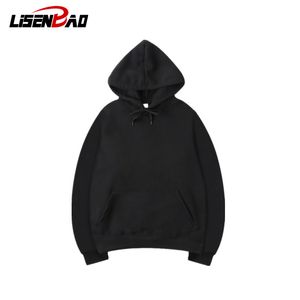 LiSENBAO Men's Customizable Multicolor Blank plain grey hoodie - Solid Color Hip Hop Streetwear Pullover