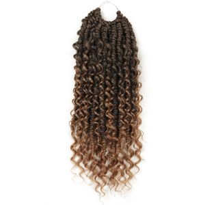 18 pollici Goddess Locs Estensioni dei capelli treccia all'uncinetto Bomba ondulata sintetica Twist Capelli all'uncinetto con capelli ricci per le donne Dreadlocks Trecce all'uncinetto