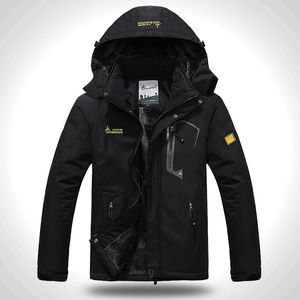 Vinter Varm Jacka Män Parkas Coats Outdoor Windproof Vattentät Hooded Tjock Velvet Windbreaker Jackor Overcoat Plus Storlek 6XL