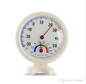 Round Shape Mini White Indoor Outdoor Analog Centigrade Thermometer Hygrometer Temperature Humidity Meter Measuring tools Fast shipping