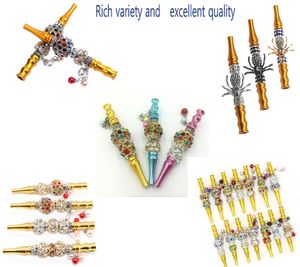 excellent quality Hookah Pipe Mouthpiece Mouth Tips Pendant Arab Shisha Animal Skull Shaped Filter Inlaid Jewelry Diamond Smoking pipe Tool