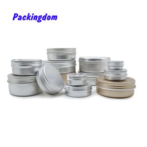 50PCS 5G 10G 15G 20G 30G 50G 80G 100G 200g Aluminium Tennburk Lip Balsam behållare Tomma ljusburkar Metallbehållare Cream Pot Box CX200729