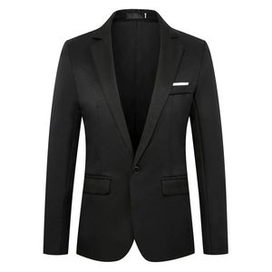 Костюмы мужской куртки Новая мода Blazer Homme Solid Color Men Brand Four Seasons Повседневная Slim Fit Blank Blazer Masculino Paild