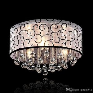 Modern Crystal Led Chandelier Luxury Decor Ceiling Living Room Bedroom Lighting Clear Glass Pattern Cloth Shape White Luster