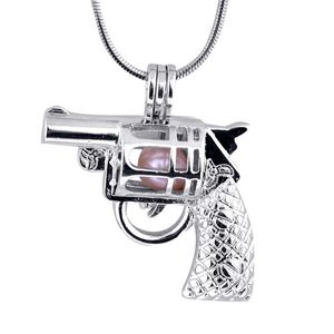 18 kgp pistol bur hängsmycke pistol form pärla pärla pärlor locket hängande montering, DIY smycken charms tillbehör