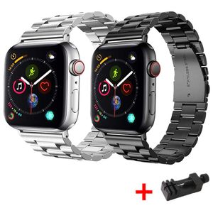 Apple İzle Kayışı için Uyumlu 44mm 40mm 38mm 42mm Paslanmaz Çelik Metal Bant Bileklik IWatch Serisi 6/5/4/3/2/1