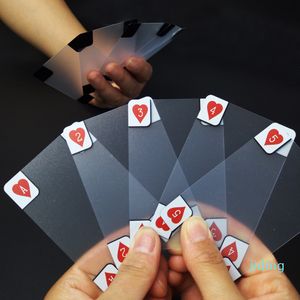 Wholesale-54PCS New Transparent Waterproof PVC Poker Playing Cards Plastic Crystal Waterproof Wareable Ware Resistant Gambing