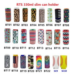 26 Styles Neoprene Stubby Holders Slim Beer Can Cooler Tall Stubby Foldable Stubby Holders Beer Cooler Bags Fits 12oz Slim Energy Drink