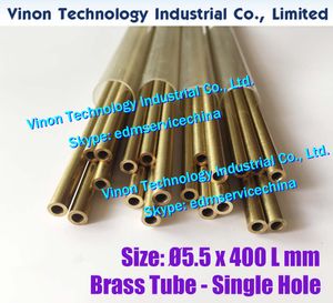 5.5x400 mm de bronze tubo único furo (30PCS / lote), bronze EDM Tubing Eléctrodo, tubo de diâmetro 5,5 milímetros comprimento 400 milímetros por descarga eléctrica