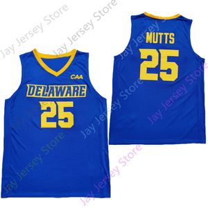 2020 New NCAA Delaware Blue Hens Jerseys 25 Justyn Mutts College Basketball Jersey Blue Size Youth Adult