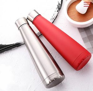 New 500ml Cone Cola Bottle with Lid Curved Tumblers Stainless Steel Sport Water Tumbler Travel Mug Vacuum Insulated Bottle