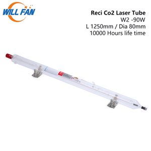 Will Fan Reci W2 80W 90W Co2 Tubo laser Lunghezza 1250mm Diametro 80mm Per macchina da taglio per incisione laser. 10000 ore di vita