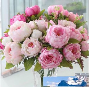 Yapay şakayık İpek Çiçekler Gerçek dokunmatik Sahte Yaprak Home'un ve Düğün Dekorasyon 7 Şakayık çiçekleri ücretsiz nakliye baş
