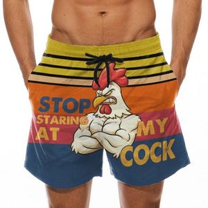 Funny Cock Mens Swimwear Swim Shorts Trunks Beach Board Shorts Swimming Pants Swimsuits Mens Running Sports Surffing