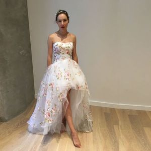 Wholesale strapless graduation dresses for sale - Group buy High Low Embroidery Homecoming Dresses Strapless Tulle Skirt A Line Graduation Dress Custom Made Girls Prom Dress