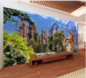 壁のための注文の写真の壁紙3 d HD農村風景タイガー美しい山頂壁画リビングルームテレビの背景の壁紙ホームの装飾