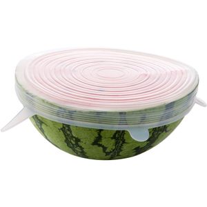 Andra bakeware 6pcs Stretch lock Universal Food Wrap Skål Potte Lock Silikon Skal Pan Matlagning Köksartiklar