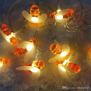 Bee Lightings Strings Decorazione LED String Lights Lampade di illuminazione lampeggianti decorative per il festival di primavera di Natale