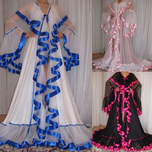 Bathrobe Sleepwear Woman Illusion Jumpsuits Robe Long Party Wedding Dresses Petite Plus Size Custom Made Bride Gowns Ruffle