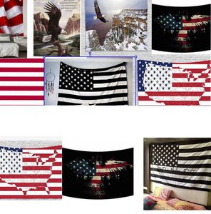 American Flag Tapestry Stripes USA Flag Hippie Arazzi 150 * 130 cm poliestere Wall Hanging Wall poliestere Beach Cover up KKA7972