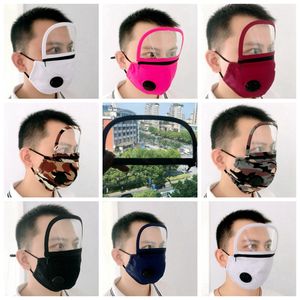 2 in 1 Valve Face Mask With Zipper Removable Eye Shield Dustproof Washable Full Face Protective Face Shield Designer Masks RRA3356