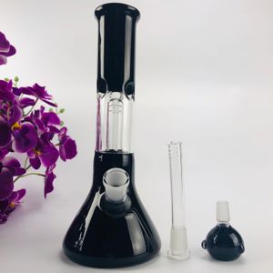 10,6-Zoll-Glaswasserbongs Wasserpfeifen schwarzer Ölbrenner Dab Rig klarer Inline-Perc-Perkolator für Rauchzubehör