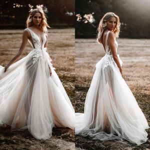 A Line Wedding Dresses for Girls Sleeveless V Neck Bride Bridal Gowns Plus Size 6 8 10 12 14 16 18 20 22