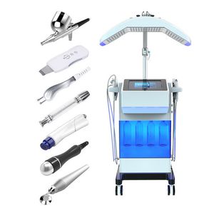 8 1 Suda Oksijen Hydra Dermabrazyon Makinesi Hidro Peel Ultrason RF Bio 7 Renkler PDT LED Işık Terapi Oksijen Yüz Makinası