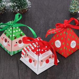 Christmas Packing Gift Bag Candy Boxes for Kids Birthday Wedding Favors Box Packaging Paper Bags Event Xmas Party Supplies