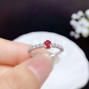 Natuurlijke eenvoudige schattige robijn ring voor ol vrouwen dagelijkse feest echte edelstenen fijne sieraden geschenken sterling zilver met certificaat