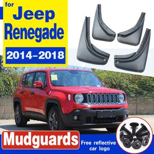 4 PCS Front Rear Car Mudflap for Jeep Renegade BU 2014-2018 2016 2017 Fender Mud Guard Flap Splash Flaps Mudguards Accessories