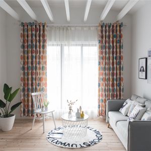 Fashionable Simple Circles Pattern Curtain Living Room Bedroom Balcony Kitchen Hotel Window Decorative Curtain