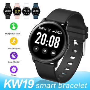 Novo KW19 Bracelete Inteligente Fitness Tracker Pressão Sanguínea Oxigênio À Prova D 'Água Frequência para iOS Android com caixa de varejo