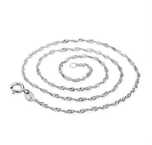 Banhado a prata 1,3 milímetros Water Wave Chain Link de 18 polegadas 45 centímetros Chains Fit colares pingente DIY para as Mulheres Homens