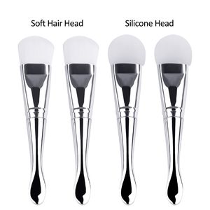 tamax SM005 New Arrival stainless silicone DIY Facial Face Mask Mud Mixing soft hair brush Makeup foundation Brushes with spoon