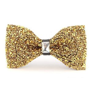 Sparkly White Rhinestone Wedding Mens Bow Tie Fashion Diamond Man Bow Ties Real Pos Tuxedos Groom In Stock 242I