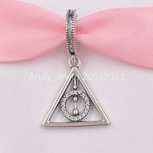 Andy Jewel Authentic 925 Sterling Silver Pärlor Herry Poter X Pandora Deathly Hallows Dingle Charm Charms Fits European Pandora Style smycken armband