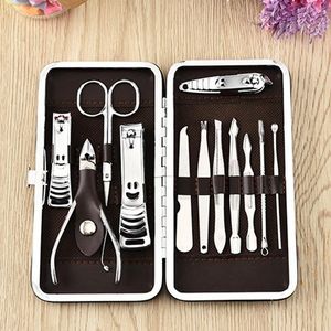 Aço Inoxidável Prego Manicure Estojo de Couro Prenda Ferramentas Conjunto de Manicura de Unas Protable Travel Home Pessoal Prego Manicure Set