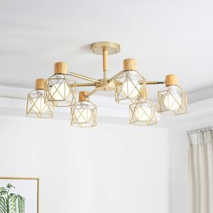 Lampadari a led moderni in legno nordico illuminano le lampade del soggiorno, la camera da letto, la lampada a sospensione creativa, la personalità della lampada da soffitto