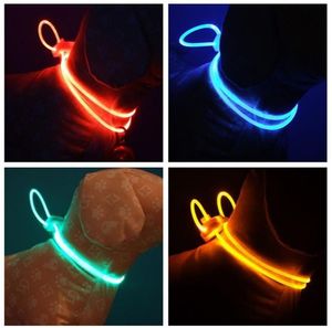 2020 Led Glow Dog Collars Multi Color Prevention Loss Hanging Rope Adjustable Fashion Pet Dogs Leash Hot Sale 2 3rz G2