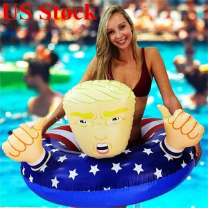 US Stock Fun Trump Swimming Ring Circle Inflatable for Adult Sports Outdoors Funny Swimming Pool Party Toys kids Life Vest DHL Shipping on Sale