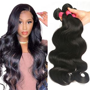 Hett säljande brasilianskt kroppsvågshår 3 buntar 100 % obearbetat människohårförlängningar grossist 9A Virgin Malaysian Body Hair Weave-buntar