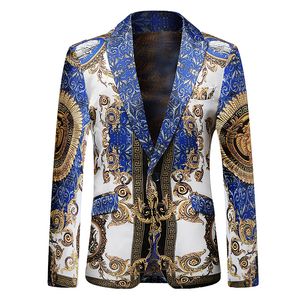 Nyaste lyxiga högkvalitativa party slitage Performance Host Men Suit Fit Slim 3D Printed Designer Men Coat In Stock 336N