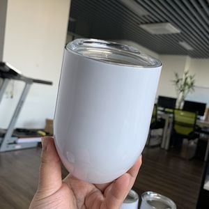 Süblimasyon Şarap Tumblers 12 oz Şarap Kadehi Yumurta Şekilli Boşluklar DIY Paslanmaz Çelik Süblimasyon Tumblers Su Şişeleri