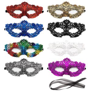 Разноцветный Lace маскарадные маски Венецианские Костюм Eyemask сексуальная женщина маска для Хэллоуина Карнавал Fancy Dress JK2009PH