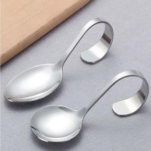 Stainless Steel Canape Serving Spoon Shiny Polish Stainless Steel Sea Food Serving Spoon with Bendy Handle