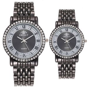 Wholesale set watch steel resale online - new arrivals timelimited designers big sales hot selling business casual steel belt diamond set mens watch roman numeral crystal couples