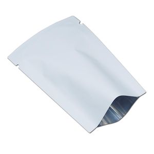 Kuru Gıda Atıştırmalık Mylar Folyo Vakum Heat için 8x12cm 200 ADET Mat Beyaz Üstü Açık Vakum Alüminyum Folyo Isı Seal Ambalaj Torbaları