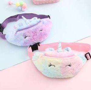 Kid Unicorn Fylld Penna Waist Bag Belt Fanny Pack Beach Bag Student Tonåring Purses Sport Unisex Gym Utomhus Kosmetiska Väskor By1588